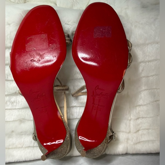 CHRISTIAN LOUBOUTIN Authentic Silver Strappy Sandals - Picture 5 of 15